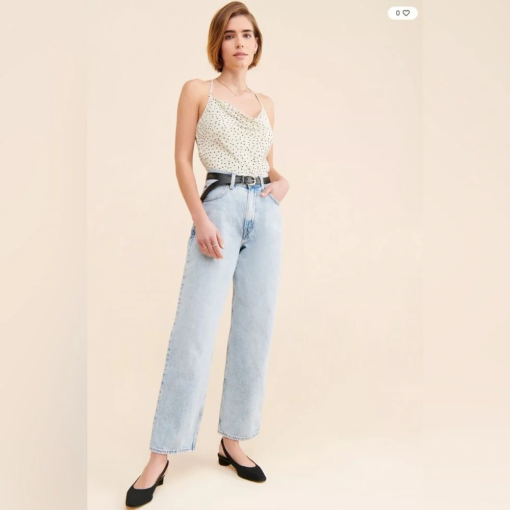 NWT Anthropologie White Tank with Black Polka Dots - Picture 7 of 7